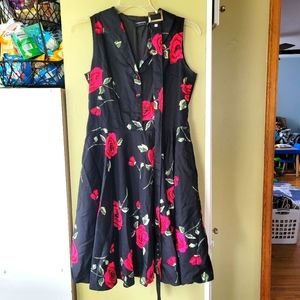 Black Dress with Roses